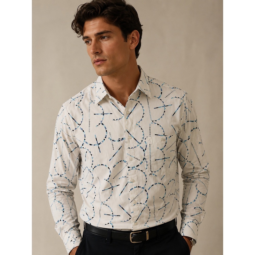 ROAD Apparel Button Up Shirt Mens L Long Sleeve Geometric Loud Maximalist Church